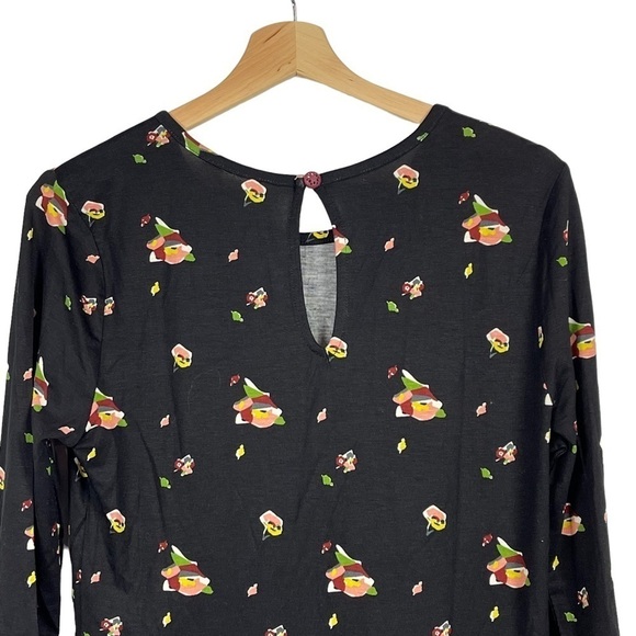 MATILDA JANE PEP IN YOUR STEP FLORAL STRETCH LONG SLEEVE KEYHOLE PEPLUM TOP - Picture 6 of 13